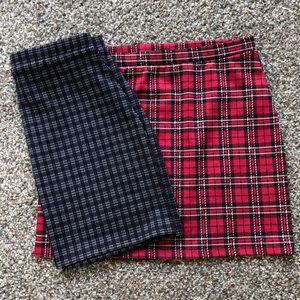 Red and/or Blue Plaid Mini-Skirt